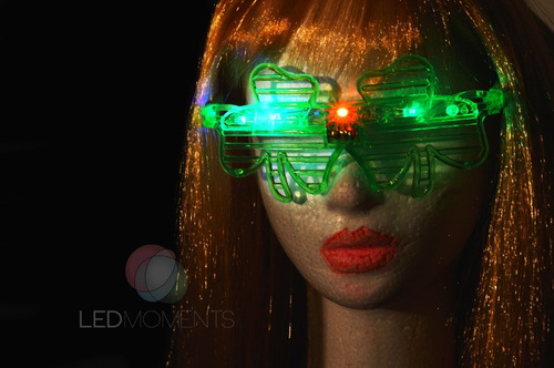 Imagen 8 de 10 de Anteojos Led Flogger Rayas Lentes Led Cotillon Luminoso X24