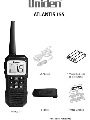 Radio Marina Portátil Vhf Atlantis 155, Pantalla Dual Color