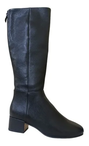 comprar Botas Negras De Piel Kenneth Cole #23 Tacon Botas Largas 