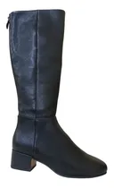 Comprar Botas Negras De Piel Kenneth Cole #23 Tacon Botas Largas 
