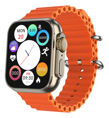 Smartwatch Reloj Inteligente Jd Praga 1.91 Naranja + Malla Adicional Rosa Bluetooth Llamadas Spo2 Presión Arterial Múltiples Modos Deportivos