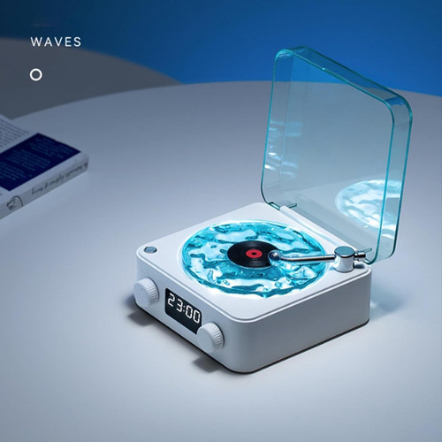 Altavoz Retro De Vinilo Con Reproductor De Discos Waves