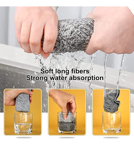 Toallas De Cocina 12 Paños Microfibra Absorbentes Y Lavables