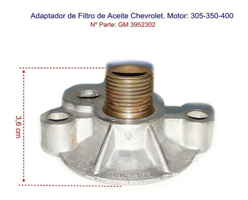 Adaptador De Filtro De Aceite Chevrolet Motor 305 - 350 -400