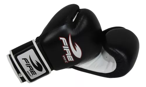 Par de Guantes de Box o Muay Thai Fire Sports de piel para entrenamiento  Negro – Fire Sports