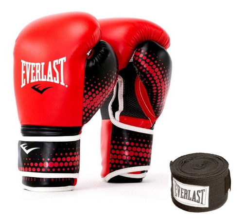 Guantes Box Everlast Spark 12 14 16 Oz Bolsear + Vendas