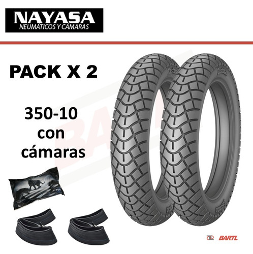 Combo Moto 350-10 X 2 C/cámara Nayasa Ey061