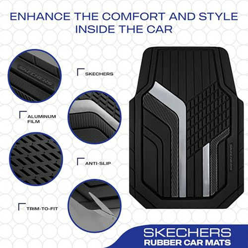 Skechers Tapetes De Goma Para Auto, Impermeables Y Universal