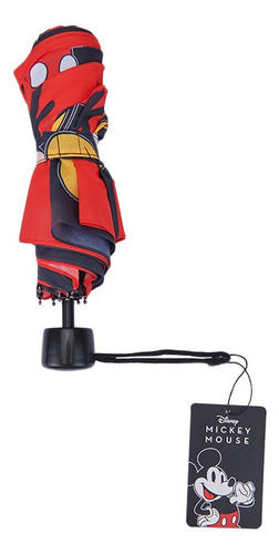 Paraguas Sombrilla Plegable Con Funda Mickey Azul Mk01