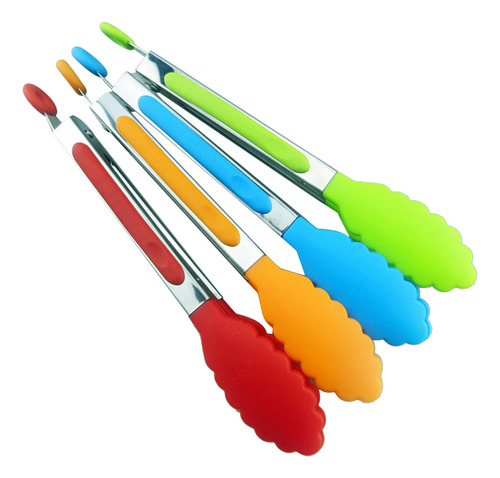 8 Pinzas De Silicona Con Puntas Para Ensaladas, Asar A La Pa