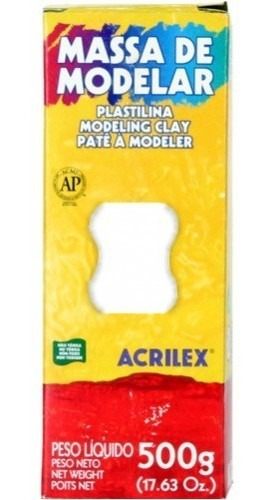 Massa De Modelar Modeling Clay Plastilina Branca 1 Kg