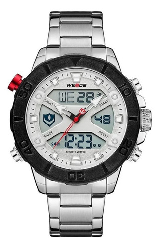Relógio Masculino Weide 8503 Analógico Digital Esportivo Prateado Prateado Prateado