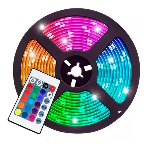 Cintas Led Colores 5050 Control Rgb 5m Versión Adhesiva D