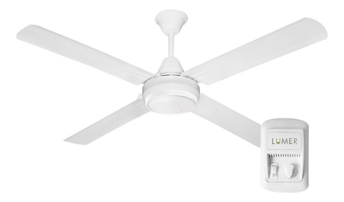 Ventilador Techo Chapa Blanco Luz 5 Años Garantia Lumer 607