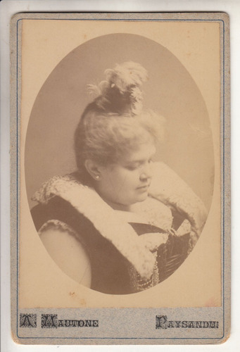1892 Fotografia De Dama Estudio De Alfonso Mautone Paysandu