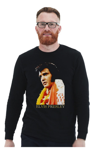 Polera Ml Elvis Presley Face Logo Rock Impresión Directa