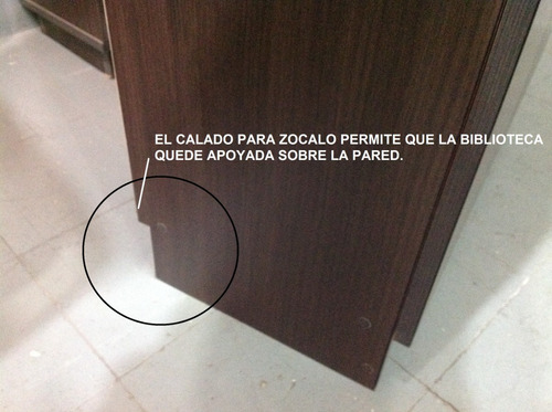 Imagen 4 de 4 de Biblioteca 80 Cm. Con Puertas Abajo Wengue Armada
