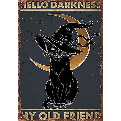 Cartel De Metal Vintage De Halloween Hello Darkness My ...