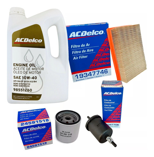 Kit 3 Filtros + Aceite 10w40 Chevrolet Celta 1.4 2013 2014