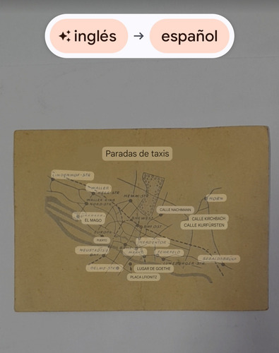 Antigua Tarjeta Taxi Bremen Alemania Con Mapa (Usado)