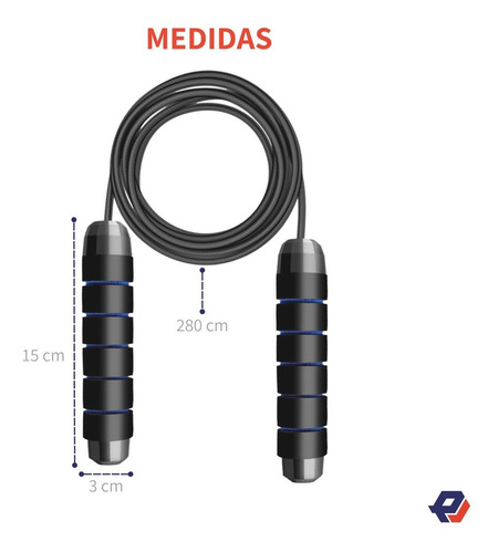 Cuerda De Saltar Cable Ajustable Antideslizante Ergonomica Color Azul