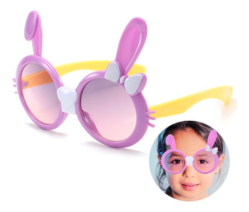 Gafas De Sol Oreja Conejo Accesorios Moda Bebés Niños Lentes Color del armazón Lila