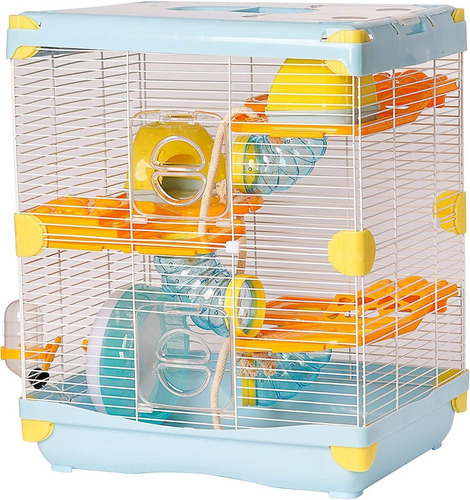 Jaula Plastica Hamster Land Azul 3 Pisos Anti-mordidas Sunny