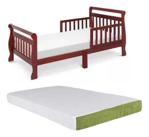 Cama Camita De Madera Infantil Davinci Cherry Con Colchon