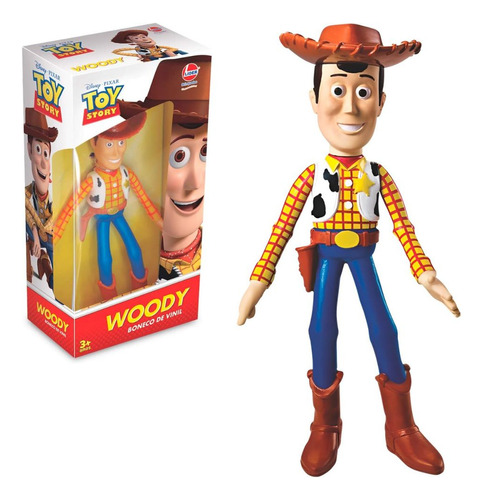 Brinquedo Toy Story Woody Em Vinil 17cm Articulado Disney