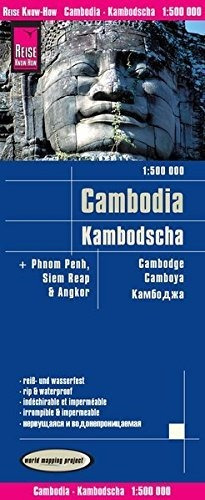 Camboya, Mapa Impermeable De Carreteras. Escala 1:500.000 Im