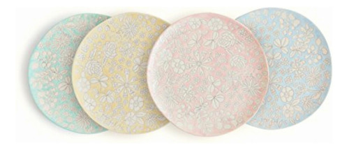 Dorotea Hand Painted Salad Plate, 8-inch, Set Of 4, Assorted