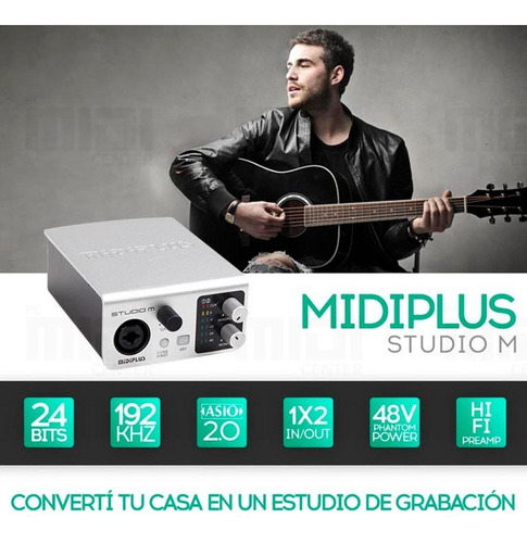 Imagen 3 de 10 de Placa Interfaz De Sonido Usb Midiplus Studio M 24bit 192khz