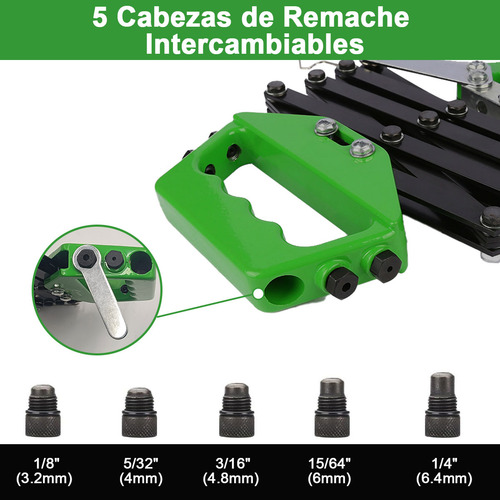 Lyakixazy M6DTOOL0026 remachadora verde de 1/4"