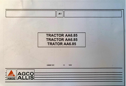 Manual De Repuestos Tractor Agco Allis A6.85