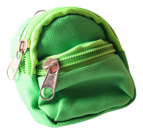 Mini Bolso De Muñeca Mochila Con Cremallera Verde