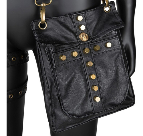 Goth Rock Steampunk Punk Rivet Cintura Pierna Bolsa Hip