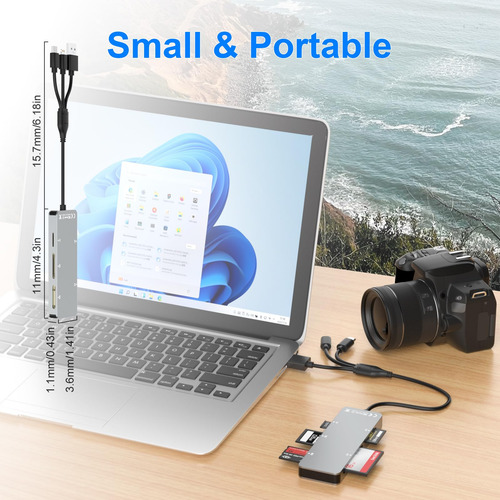 Adaptador Memory Stick Pro Duo, Lector De Tarjetas 5 En 1 Pa