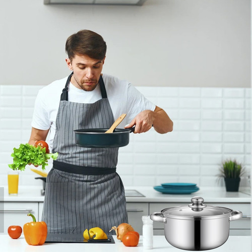 Olla De Sopa Antiadherente De Acero Inoxidable