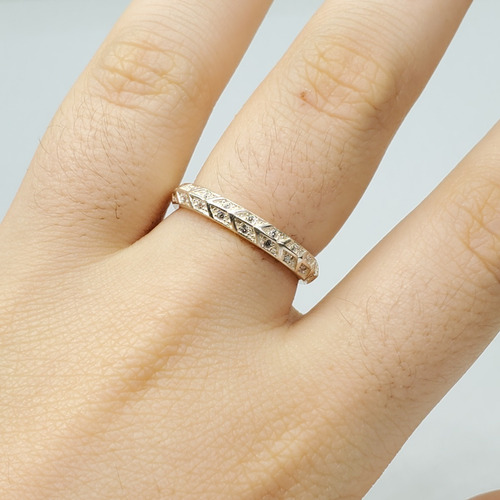 Imagen 3 de 10 de Anillo Plata Rodinada Micro Pave