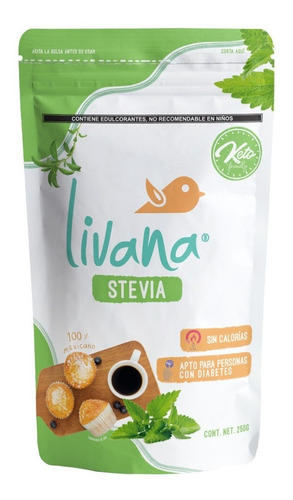 Livana® Stevia 250g, Endulzante Sin Calorías
