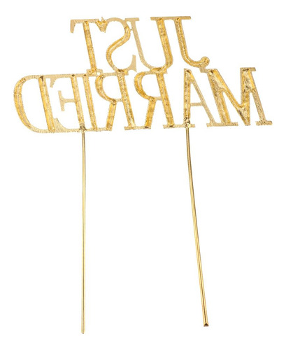 Gold Shining Married Cake Topper Wedding Engagement Party