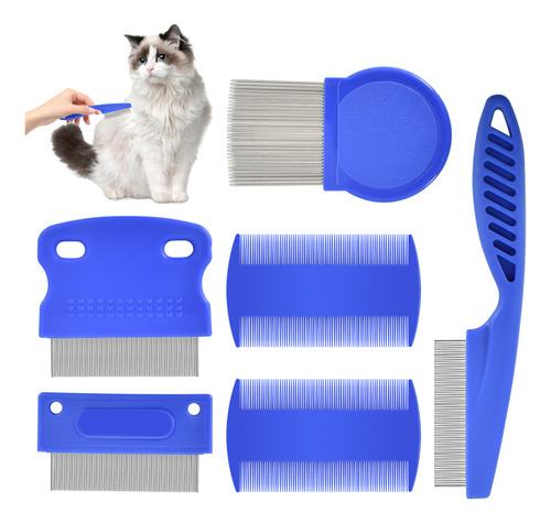6 Peines Antipulgas Para Gatos Y Perros, Para Mascotas, PuLG
