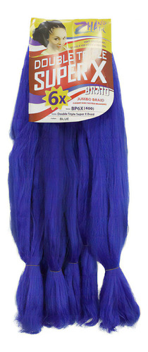 Cabelo Jumbão Hiper Super X Jumbo 400g Box Braid Tranças Cor Azul (blue