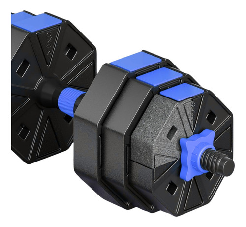 Set De Mancuernas 30kg Ajustable Pvc Color Azul