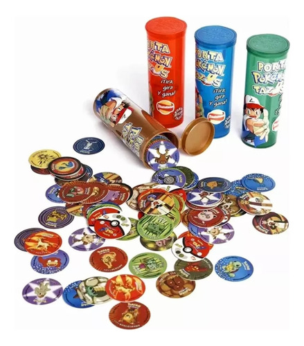 Colección Tazos Pokémon 1-2 + Portatazos 