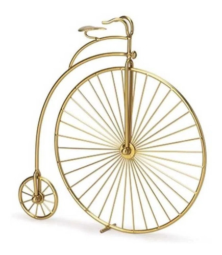 Escultura Decorativa Bicicleta Metal Dourado 40cm 15218 Mart