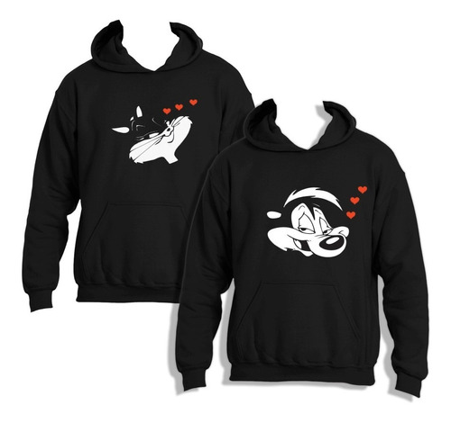 Pack Poleron Pepe Le Pew Pareja Enamorados San Valentin Adulto Unisex