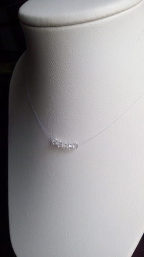 Collar En Nylon Swarovski Y Plata