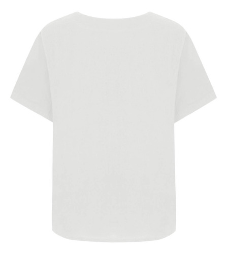 Camiseta De Manga Corta Tipo Jersey De Lino Liso Para Mujer
