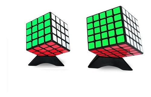 Pack Cubos Rubik Qiyi 4x4 + 5x5 + Bases  Fondo Negro